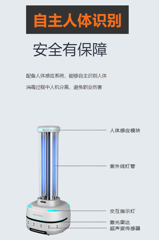 紫外线灯消毒机器人能够自主人体识别